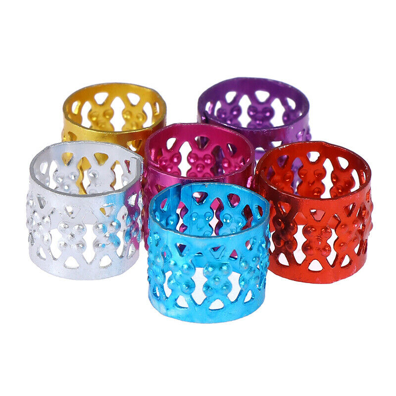 100x DIY Dreadlock Beads Adjustable Hair Braid Rings Cuff Clips Wholesale Kid Gw