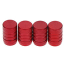 4Pcs Aluminium red car tyres valve stems air dust cover screw cap accessoriesJ-Q