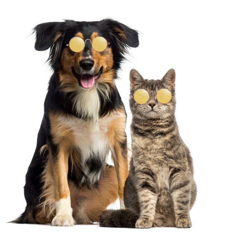 Lovely Dog Cat Glasses Pet Eye Protection Sunglasses Photos Props (Yellow) A