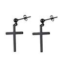 1 Pair Cross Dangle Earrings Post Studs Dangler Stainless Steel Ear Stud