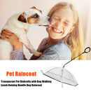 Outdoor Dog Raincoat for Raining Walking Leash Transparent Pet Umbrella Handle