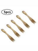 5Pcs/set Kids Creative Eco-friendly Bamboo Spork Spoon Fork Combo Newest Useful