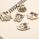 50Pcs Mix Hollow Owl Wooden Ornament DIY Craft Slices Art Decoration Scrapb BX