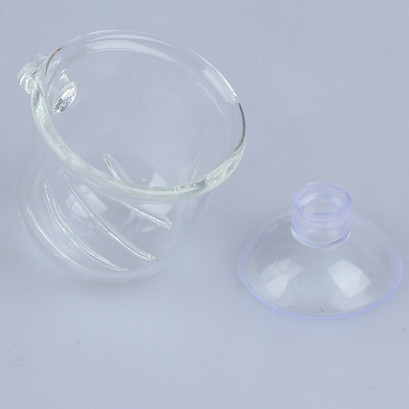 Aquariums Fish Feeders Glass Feeding Food Cup Plant Cup Fish Clear Dish Tr&+