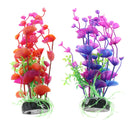 2 PACK, 19cm High Plastic Plant Fish Tank Artificial Narcissus Water Grass