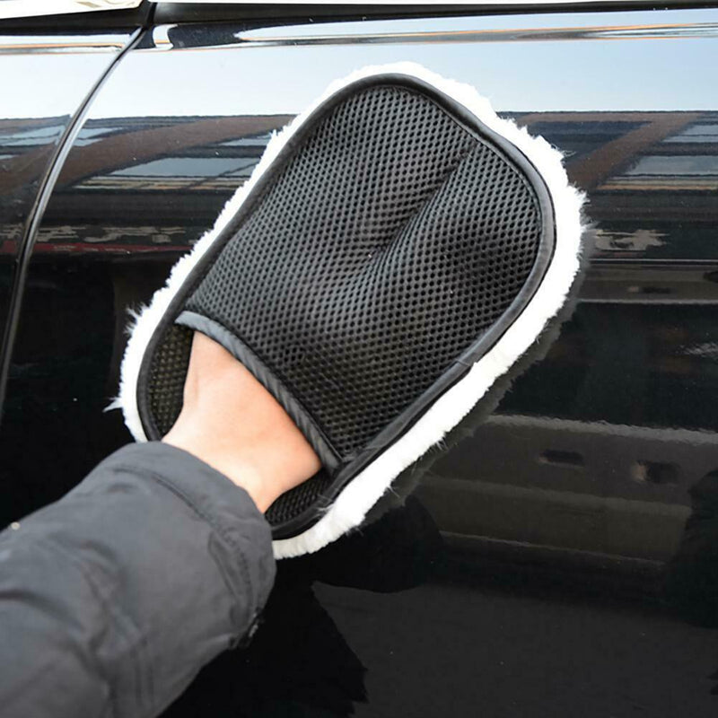Wool Car Cleaning Polishing Gloves Household Cleaning Duster Brush Scrubber