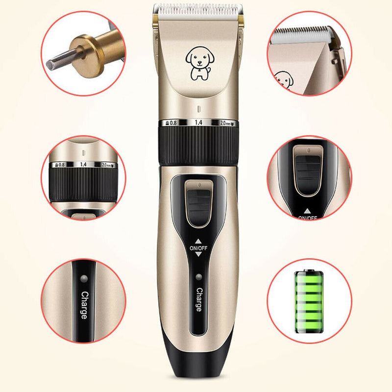 Professional Pet Hair Trimmer Kit Electric Dog Cat Grooming Clipper Machine