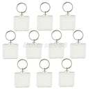 10pcs Blank Acrylic Keychains Insert Photo Plastic Keyrings Square 33mm