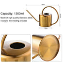 Watering Can Golden Garden Stainless Steel 1300Ml Small Water Bottle Easy T W2B9