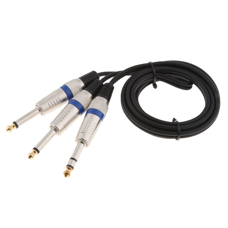 2Pieces 1/4 Inch TRS Stereo To Dual 1/4 Inch TS Mono Y-Splitter Cable