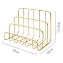 2X(Home Office Storage Letters Bookshelf Storage Bag Iron Frame Simple Gold