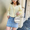 Round Shoulder Bag Women Totes Chain Messenger Handbag (Basketball White) A