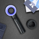 USB Mini Handheld Bladeless Fan No Leaf Handy Fan Small Cooling Fan (Black) A