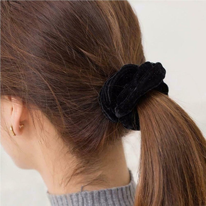 6pcs Velvet Scrunchies Women Elastic Hair Rings Ponytail Holder (Style 3)