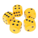 5x Table Game Dice D6 Wooden Die for Drinking Game D&D Game Toys Gift Yellow