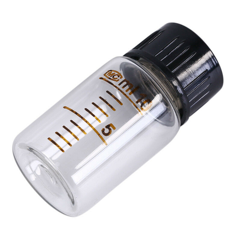 1pcs 10ml Scale lab glass vials bottles clear containers with black screw cap Kw