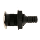 Black Thru Hull Fitting Marine Boat Hose With Stainless Rim for Marine 13mm