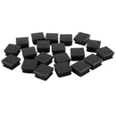 20 Pcs Plastic Square Blanking End Caps Tube Inserts 25mm x 25mm O1W5