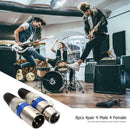 8pcs 4 Male 4 Female XLR 3Pin Plug Microphone Audio Cable Connector Adapter