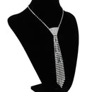 Crystal Diamante Rhinestone Necktie tie Choker Collar Necklace Prom Party