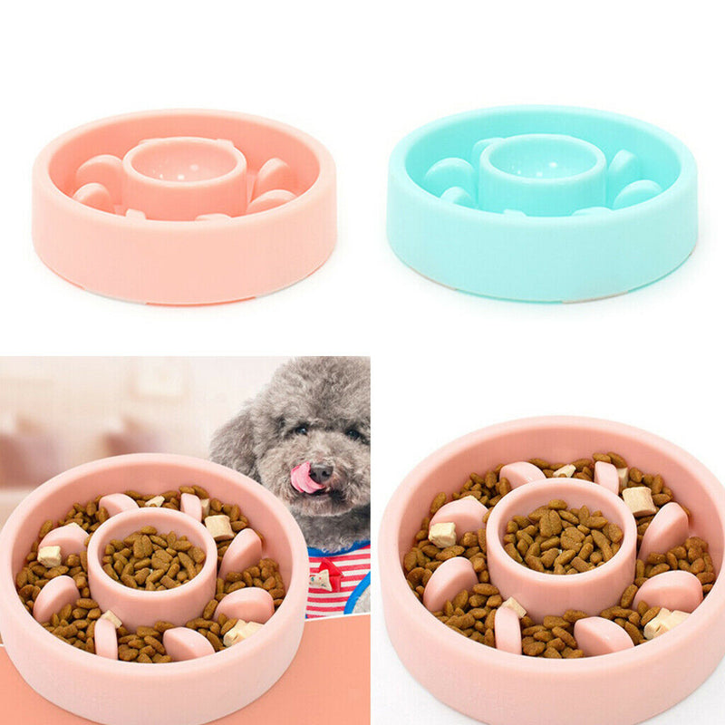 3Pieces Dog Food Water Slow Feeder Pet Anti-Gulping Bowls Dogs Labrador