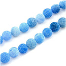 Blue Fire Dragon Veins Agate Gem Round Beads 8mm Strand HOT