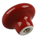 2pcs Red Round Ceramic Cupboard Knob Drawer Cabinet Pull Handle S A2Z5