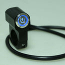Blue 1" Handlebar Switch Headlight ON/OFF Aluminum Alloy Waterproof Push Button