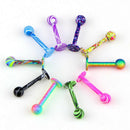 10PCS 16G Stainless Steel Tragus Ball Lip Labret Rings Bar Piercing Jewelry  M&E