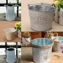 10pieces Shabby Galvanised Metal Iron Flower Plants Buckets Flower Vase Pots