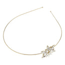 Princess Bridal Party Headband Crystal Tiara Crown Hair Band Clasp Golden B