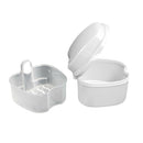 Denture Bath Cases Dental False Teeth Storage Boxes with Hanging Net Container