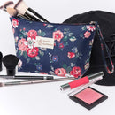 Print Travel Cosmetic Handbag Portable Makeup Pouch Organizer (Dark Blue) A