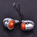 4x Chrome Motorcycle Bullet Turn Signal Indicator Brake Light fit for Chopper Hf