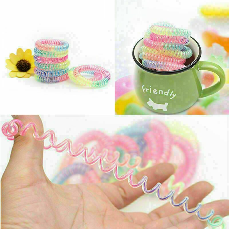 Women Telephone Line Hair Elastic Ring Bands Ties rope AU Bracelet Device A W8S3