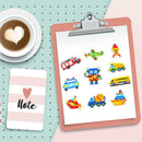 DIY Full Drill Round Cartoon Car Diamond Painting Puzzle Children Stickers