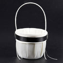 Flower Girl Basket for Wedding Collection Traditional White+black E4K1