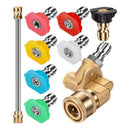 Pressure Washer Nozzle Tips Set, Quick Connector Pivoting Adapter Coupler w