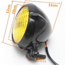 Dirt Bike Headlight Amber Light Lamp For  Bobber Chopper Black+Yellow