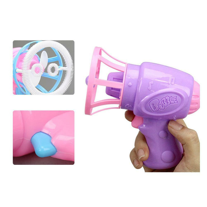 Plastic Electric Automatic Bubble Machine Fan Gun Blower Kids Playing Toys hv2n