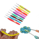 9pcs/set Crochet Hook Set Soft Handles Knitting Needles Yarn Sewing Alumin BX