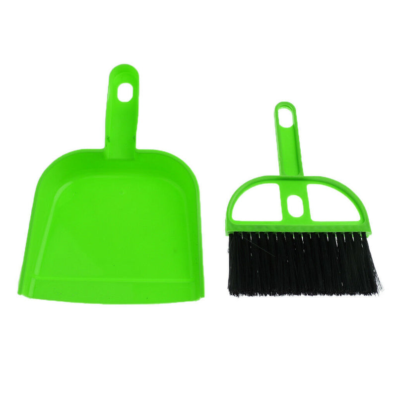 Mini Dustpan Broom Set Practical Dustpan and Brush Set Cage Cleaning Green