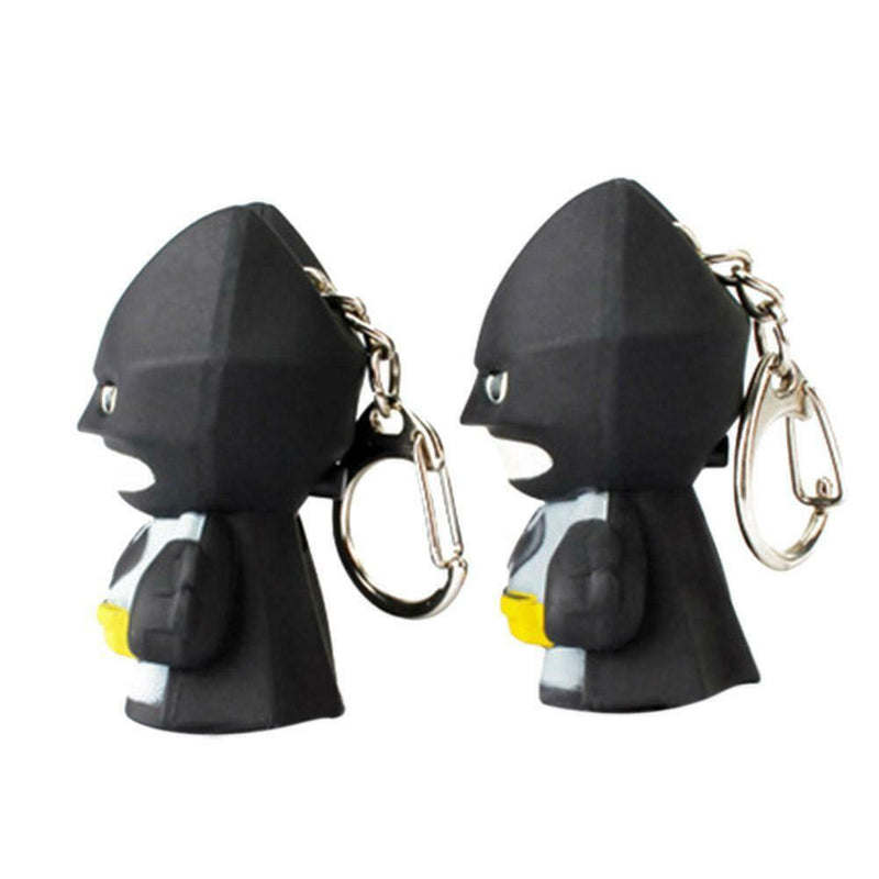 Superhero Batman Design LED Keychain Flashlight Sound Pendant Key Ring Gift A