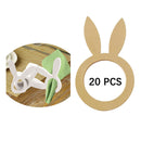 20Pcs Wood Napkin Ring Party Serviette Holder Wedding Rack Decor Decoration