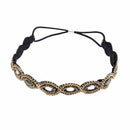 Gunmetal Western National Style Ancient Handmade Beaded Rhinestone Hair Ban