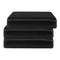 3x PU Leather Single Seat Cushion Slipcovers Covers for Sofa Couch Chairs Black