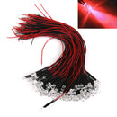 200Pcs Red Color Pre Wired Clear LEDs 5mm Diameter Car