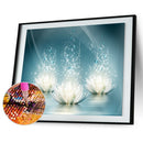 Diamond Embroidery Full Round Diamond Painting Three Lotus Rhinestone Art