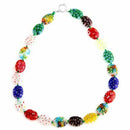 Millefiori Glass Lampwork Beads Necklace 18x13mm HOT P2S6