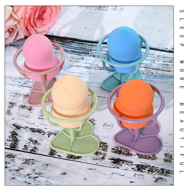 Cosmetic Makeup Sponge Holder Makeup Puff Storage Drying Stand (Purple) A